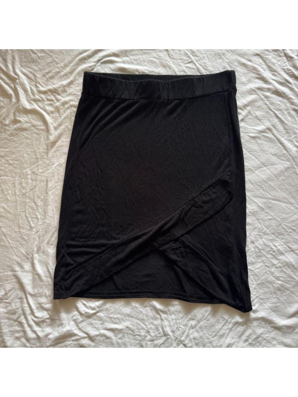 Nasty Gal women's black mini skirt asymmetrical goth bodycon size 6